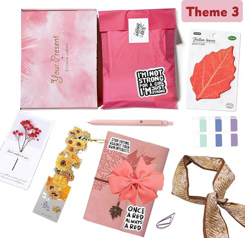Blind Date with a Book for Book Lovers Gifts Box-10 Types of Books with Leather Retro Notebook,Luxury Bookmark,Scarf,Tags,Pens etc...Random Chosen Book with Goodies Perfect for Mother’s Day,Women in Saudi Arabia
