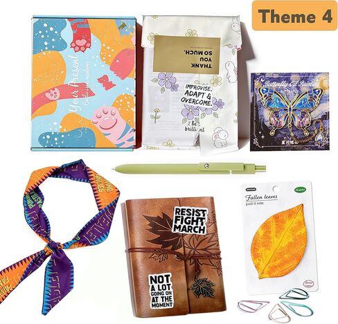 Blind Date with a Book for Book Lovers Gifts Box-10 Types of Books with Leather Retro Notebook,Luxury Bookmark,Scarf,Tags,Pens etc...Random Chosen Book with Goodies Perfect for Mother’s Day,Women in Saudi Arabia