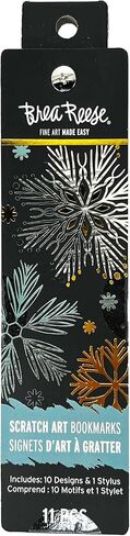 Brea Reese Scratch Art Bookmarks Kit - Snowflakes, 10 Holiday Designs, Dual-Tip Stylus, Metallic Winter DIY Toy Craft Set, Handmade Gift Idea for Adults in Saudi Arabia
