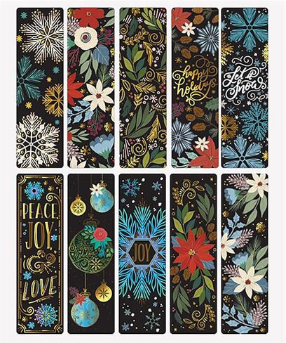 Brea Reese Scratch Art Bookmarks Kit - Snowflakes, 10 Holiday Designs, Dual-Tip Stylus, Metallic Winter DIY Toy Craft Set, Handmade Gift Idea for Adults in Saudi Arabia