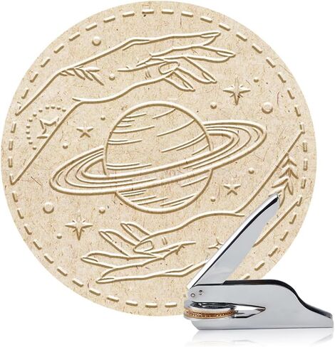 ANATTASOUL Book Embosser Personalized Moon and Book Pattern Book Stamp, Durable Library Stamp with Handle Set for Books, Library, Envelopes, Documents, Invitation in Kuwait