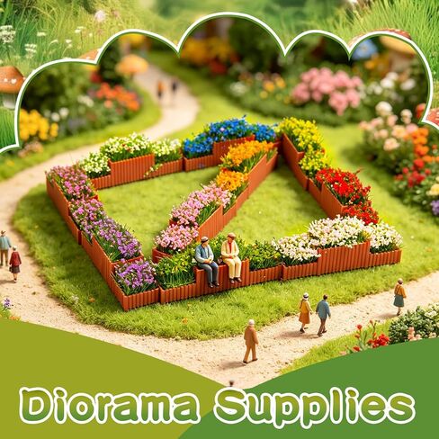 Warmtree 11 Pcs Miniature Flower Bed Model,1:100 Scale Resin Flower Beds in Mixed Colors, Static Grass Tufts for Train Layouts, Diorama Scenery, Garden Landscapes & Architectural Models in Kuwait