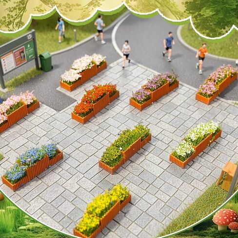 Warmtree 11 Pcs Miniature Flower Bed Model,1:100 Scale Resin Flower Beds in Mixed Colors, Static Grass Tufts for Train Layouts, Diorama Scenery, Garden Landscapes & Architectural Models in Kuwait