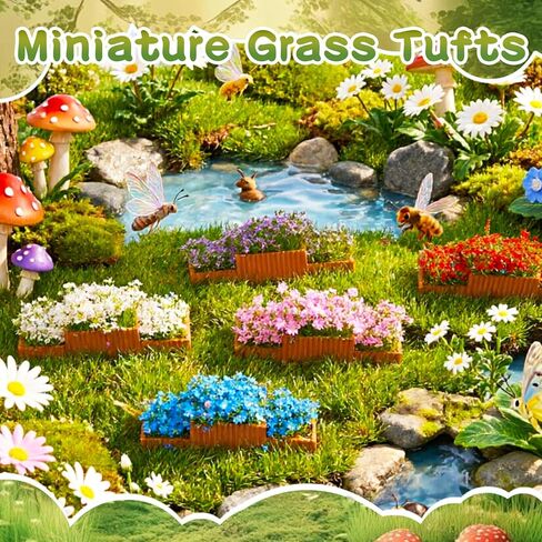 Warmtree 11 Pcs Miniature Flower Bed Model,1:100 Scale Resin Flower Beds in Mixed Colors, Static Grass Tufts for Train Layouts, Diorama Scenery, Garden Landscapes & Architectural Models in Kuwait