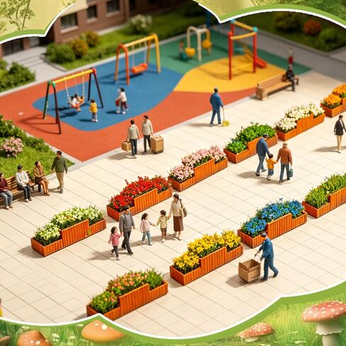 Warmtree 11 Pcs Miniature Flower Bed Model,1:100 Scale Resin Flower Beds in Mixed Colors, Static Grass Tufts for Train Layouts, Diorama Scenery, Garden Landscapes & Architectural Models in Kuwait