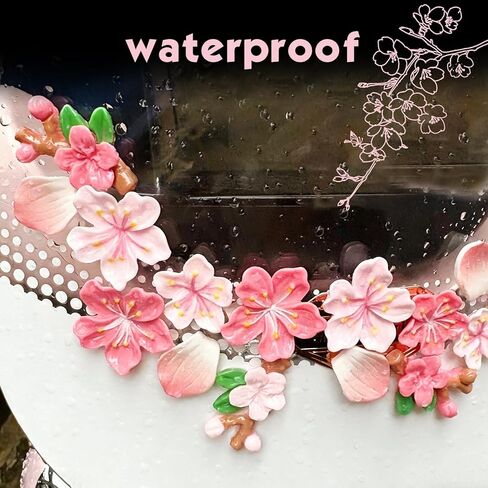 16 PCS 3D Cherry Blossom Car Exterior Sticker, Resin Scratch Pink Flower Bumper Decal, Self-Adhesive DIY Paste Car Door Ornament, Universal for Most Cars SUVs Trucks (Pink B) in Saudi Arabia