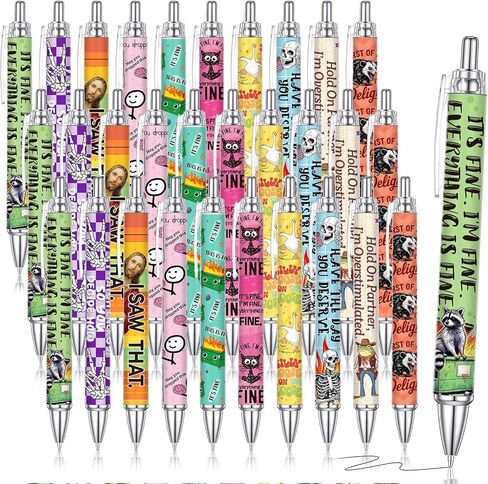10 Pcs Highland Cow Pens Set, Cute Print Ballpoint Pen Black Ink Kawaii Writting Stationary for School Home Decor Office Supplies Women Desk Accessories Coworker Teacher Gifts in Kuwait