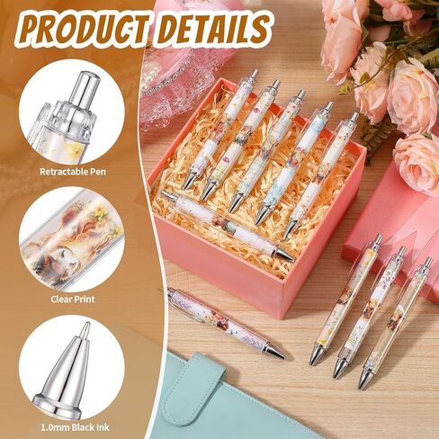 10 Pcs Highland Cow Pens Set, Cute Print Ballpoint Pen Black Ink Kawaii Writting Stationary for School Home Decor Office Supplies Women Desk Accessories Coworker Teacher Gifts in Kuwait