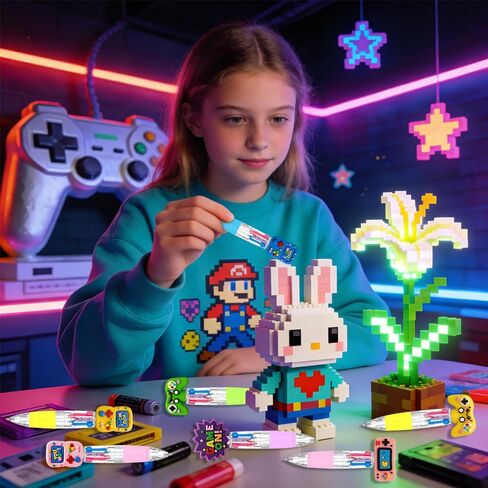 24 Pcs Video Game Multicolor Pen in One Cartoon Cute Fun 4-in-1 Cute Pens Bulk for Fun Gifts in Kuwait