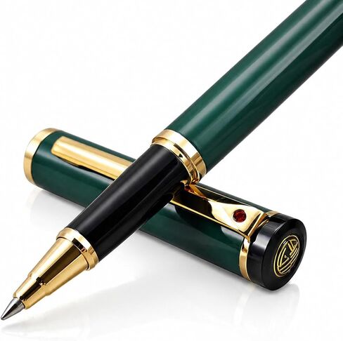 Luxury Ballpoint Pen, 24k Gold Trim, Best Rollerball Pen Gift Set for Men and Women, Perfect for Signature Executive Office, Beautiful Pen Gift Box, Writing and Drawing (Black) in Kuwait