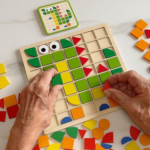 Dementia Activities for Seniors, Wooden Puzzle Matching Game for Elderly Adults, Memory Games for Seniors with Dementia, Alzheimers Products, Colorful Visual Cognitive Therapy Gift in Saudi Arabia