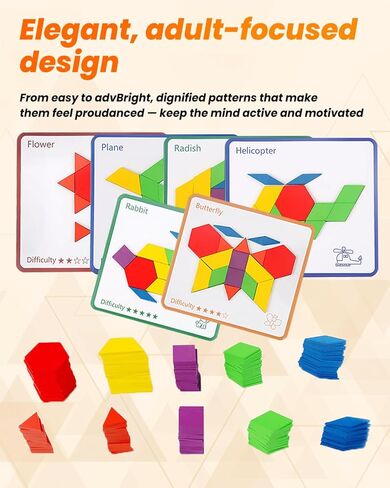 Dementia Activities for Seniors, Wooden Puzzle Matching Game for Elderly Adults, Memory Games for Seniors with Dementia, Alzheimers Products, Colorful Visual Cognitive Therapy Gift in Kuwait