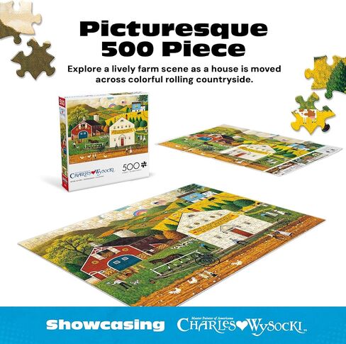 Buffalo Games – 500 Piece Charles Wysocki House Movers Jigsaw Puzzle Colorful Puzzle for Adults – Precision-Cut Pieces, Beautiful Artwork, and Hours of Relaxing Fun in Kuwait
