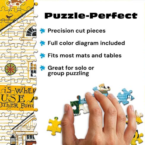 Buffalo Games – 500 Piece Charles Wysocki House Movers Jigsaw Puzzle Colorful Puzzle for Adults – Precision-Cut Pieces, Beautiful Artwork, and Hours of Relaxing Fun in Kuwait