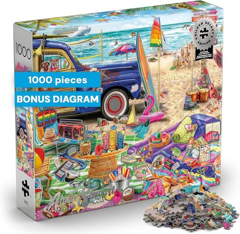 Buffalo Games – Aimee Stewart Beach Vacation 1000-Piece Jigsaw Puzzle for Adults, Silver Select Premium Puzzle with Foil Accents in Kuwait