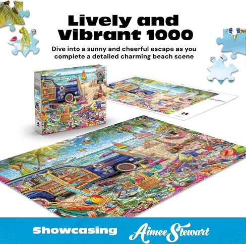 Buffalo Games – Aimee Stewart Beach Vacation 1000-Piece Jigsaw Puzzle for Adults, Silver Select Premium Puzzle with Foil Accents in Kuwait
