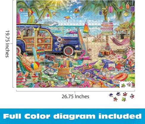Buffalo Games – Aimee Stewart Beach Vacation 1000-Piece Jigsaw Puzzle for Adults, Silver Select Premium Puzzle with Foil Accents in Kuwait