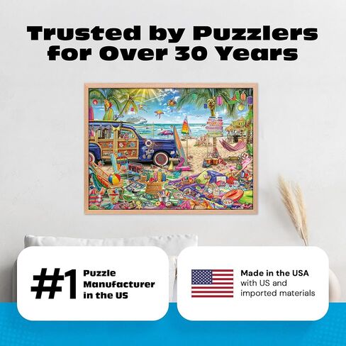 Buffalo Games – Aimee Stewart Beach Vacation 1000-Piece Jigsaw Puzzle for Adults, Silver Select Premium Puzzle with Foil Accents in Kuwait