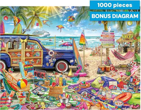 Buffalo Games – Aimee Stewart Beach Vacation 1000-Piece Jigsaw Puzzle for Adults, Silver Select Premium Puzzle with Foil Accents in Kuwait