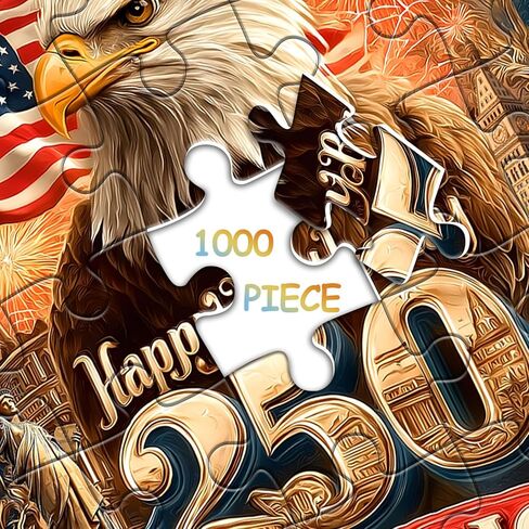 250th Anniversary USA Puzzles for Adults 1000 Pieces, United State Jigsaw Puzzles Features American Flag Eagle Statue of Liberty, Patriotic Freedom Eagle Jigsaw Puzzle in Saudi Arabia