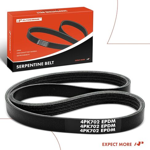 A-Premium Serpentine Belt 27.65 Inch For Ford, Nissan, Acura, Geo, Mercury, Mitsubishi & Subaru Models - Escort, EXP, Pulsar NX, Stanza, LN7, Lynx, TL, Eclipse, Galant, Storm, Justy in Kuwait