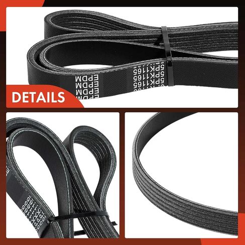 A-Premium Serpentine Belt 45.85 In For BMW 850Ci 1995, 850CSi 1995 & Audi RS4 2007-2008 & Ford Probe 1993-1997 & Mazda 626 1999, Protege 1999-2003 in Kuwait