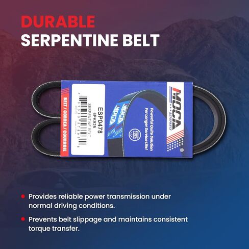MOCA 6PK925 Serpentine Belt Fit for Toyota 2009 & 2011-2019 Corolla, 2009-2014 Matrix, for Pontiac 2009-2010 Vibe 1.8L in Kuwait
