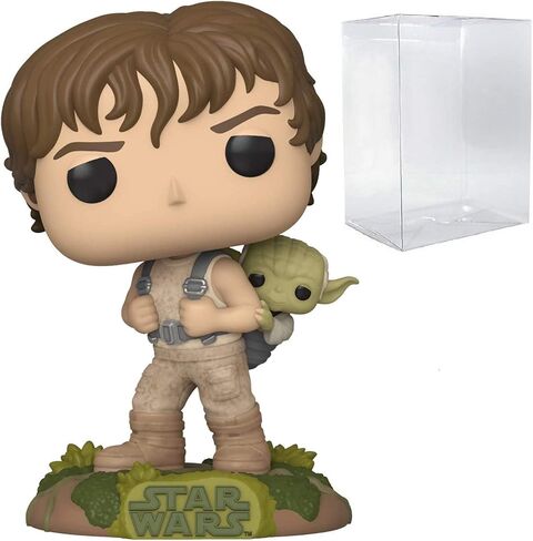 POP Star Wars: The Empire Strikes Back 40th Anniversary - Luke Skywalker Training with Yoda Funko Pop! Vinyl Figure (Bundled with Compatible Pop Box Protector Case), Multicolored, 3.75 inches in Kuwait