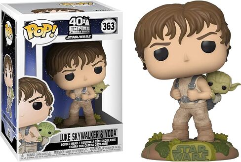 POP Star Wars: The Empire Strikes Back 40th Anniversary - Luke Skywalker Training with Yoda Funko Pop! Vinyl Figure (Bundled with Compatible Pop Box Protector Case), Multicolored, 3.75 inches in Kuwait