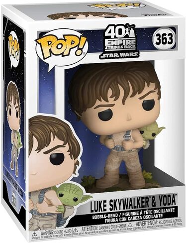 POP Star Wars: The Empire Strikes Back 40th Anniversary - Luke Skywalker Training with Yoda Funko Pop! Vinyl Figure (Bundled with Compatible Pop Box Protector Case), Multicolored, 3.75 inches in Kuwait