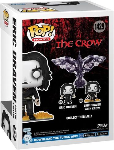 POP Movies: The Crow - Eric Draven with Crow Funko Vinyl Figure (Bundled with Compatible Box Protector Case), Multicolored, 3.75 inches in Kuwait
