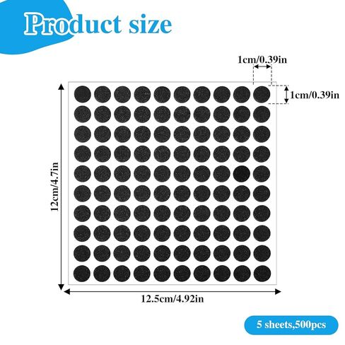 500 Pcs Black Felt Circles, Adhesive Round Felt Furniture Pads, EVA Foam Black Circle Stickers for DIY Crafts, Furniture Vases, Cabinets Decorations in Saudi Arabia