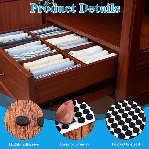 500 Pcs Black Felt Circles, Adhesive Round Felt Furniture Pads, EVA Foam Black Circle Stickers for DIY Crafts, Furniture Vases, Cabinets Decorations in Saudi Arabia