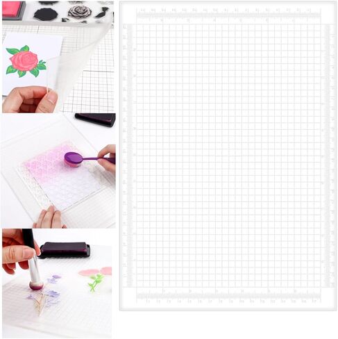 A4 Clear Photopolymer Sticky Mat for Stencil Stamp; Reusable Anti-Slip Grip Mat Low Tacky Mat Stamp Mat DIY Projects Paper Card Scrapbooking Ink Blending Fixed in Kuwait