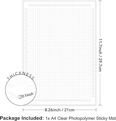 A4 Clear Photopolymer Sticky Mat for Stencil Stamp; Reusable Anti-Slip Grip Mat Low Tacky Mat Stamp Mat DIY Projects Paper Card Scrapbooking Ink Blending Fixed in Kuwait