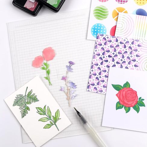 A4 Clear Photopolymer Sticky Mat for Stencil Stamp; Reusable Anti-Slip Grip Mat Low Tacky Mat Stamp Mat DIY Projects Paper Card Scrapbooking Ink Blending Fixed in Kuwait