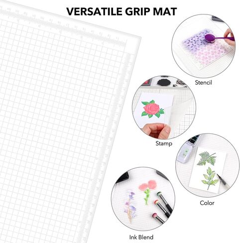 A4 Clear Photopolymer Sticky Mat for Stencil Stamp; Reusable Anti-Slip Grip Mat Low Tacky Mat Stamp Mat DIY Projects Paper Card Scrapbooking Ink Blending Fixed in Kuwait