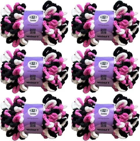 MSD&FT 6 skeins of Loops Yarn,Crochet Yarn,DIY Yarn (White) in Saudi Arabia