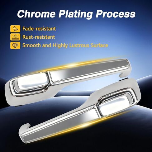 FUSCH Outside Door Handles Compatible with Chevy C10 C20 C30 K10 K20 K30 Blazer GMC C15 C25 C35 K15 K25 K35 1500 2500 3500 Pickup Jimmy 1967-1972 Chrome Left and Right Side Replace# 3927895 3927899 in Kuwait