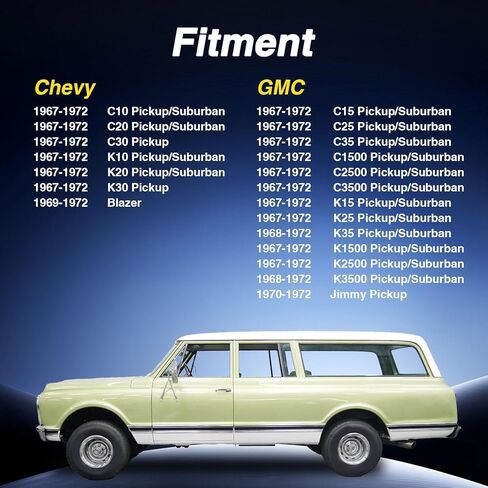 FUSCH Outside Door Handles Compatible with Chevy C10 C20 C30 K10 K20 K30 Blazer GMC C15 C25 C35 K15 K25 K35 1500 2500 3500 Pickup Jimmy 1967-1972 Chrome Left and Right Side Replace# 3927895 3927899 in Kuwait