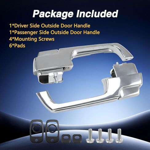 FUSCH Outside Door Handles Compatible with Chevy C10 C20 C30 K10 K20 K30 Blazer GMC C15 C25 C35 K15 K25 K35 1500 2500 3500 Pickup Jimmy 1967-1972 Chrome Left and Right Side Replace# 3927895 3927899 in Kuwait