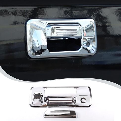 غطاء ديكور بمقبض الباب الخلفي ABS متوافق مع Toyota Tundra 2014-2021 Tacoma 2015-2021 غطاء لوحة مقبض الباب الخلفي للسيارة ملحقات خارجية (نمط ألياف الكربون) in Kuwait