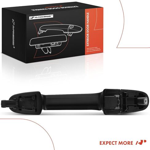 A-Premium Front or Rear Driver or Passenger Side Exterior Door Handle Compatible with Kia Forte 2010 2011 2012 2013, Smooth Black, Replace# 82652-1M060 in Kuwait