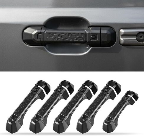 Aluminum Door &Tailgate Handle Cover for Jeep Wrangler JL/JLU 2018-2025 4-Door Complete 5-Piece Set |Heavy Duty Scratch Resistant Exterior Protection Easy No-Drill Installation,for Father's Day in Saudi Arabia
