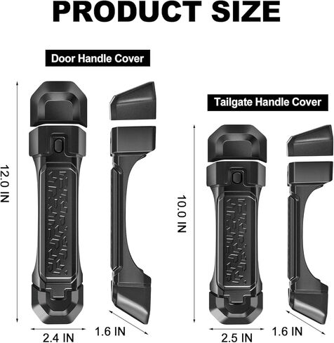 Aluminum Door &Tailgate Handle Cover for Jeep Wrangler JL/JLU 2018-2025 4-Door Complete 5-Piece Set |Heavy Duty Scratch Resistant Exterior Protection Easy No-Drill Installation,for Father's Day in Kuwait