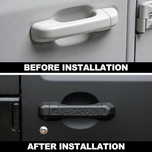 Aluminum Door &Tailgate Handle Cover for Jeep Wrangler JL/JLU 2018-2025 4-Door Complete 5-Piece Set |Heavy Duty Scratch Resistant Exterior Protection Easy No-Drill Installation,for Father's Day in Kuwait