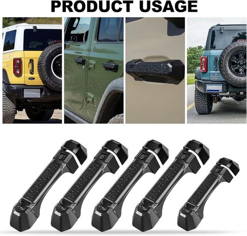 Aluminum Door &Tailgate Handle Cover for Jeep Wrangler JL/JLU 2018-2025 4-Door Complete 5-Piece Set |Heavy Duty Scratch Resistant Exterior Protection Easy No-Drill Installation,for Father's Day in Kuwait