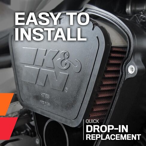 فلتر هواء المحرك K&N: أداء عالٍ، فلتر هواء Powersport: يناسب 2008-2016 HARLEY DAVIDSON (Switchback، Non-US، Fat Bob، Dyna Low Rider، Wide Glide، Super Glide Custom، Street Bob) HD-9608 in Kuwait
