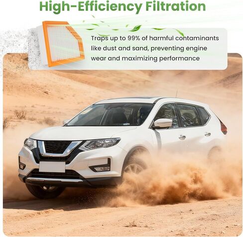 Engine Air Filter & Cabin Air Filter Set fit for Nissan Rogue 2021 2022 2023 2024 2025 2026 1.5L 2.5L Rogue Replacement 16546-6RA0A 27277-6RC0A in Saudi Arabia