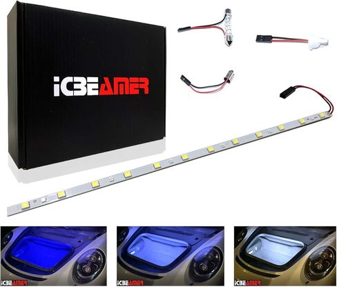 ICBEAMER 12 بوصة يتغير لونها من الأزرق إلى الأبيض 18 SMDs 5050 LED شريط إضاءة يناسب منطقة حمولة السيارة وديكور الإضاءة المحيطة الداخلية in Kuwait